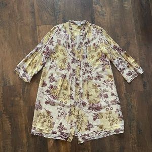 DVF silk and gold metallic button up tunic
